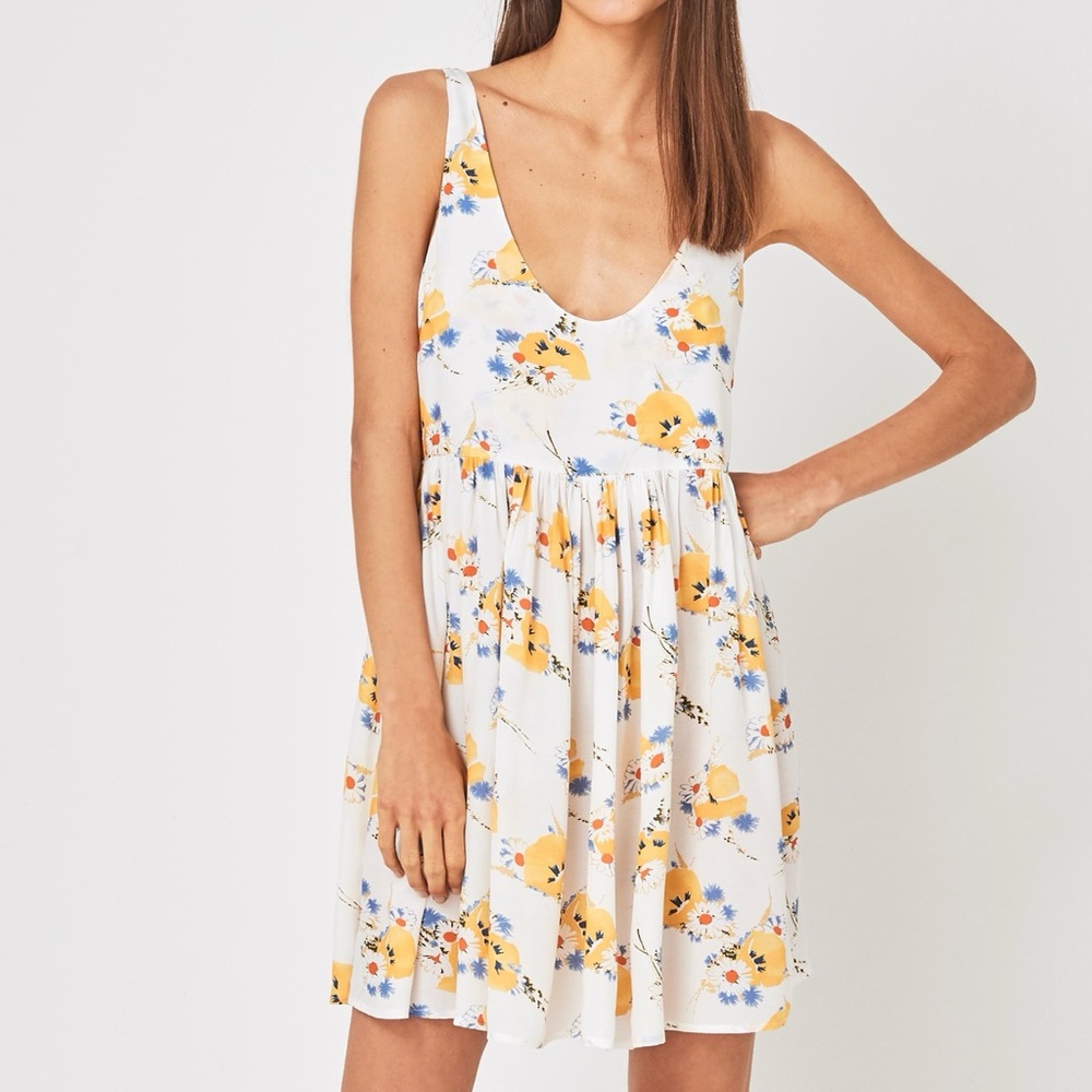 REVOLVE Auguste the Label Madeline Staples Mini Dress White Floral Womens US 6